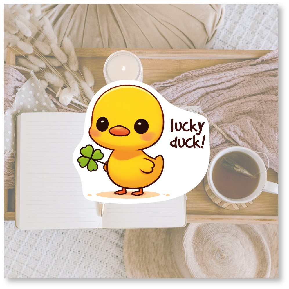 Lucky duck | Die cut sticker
