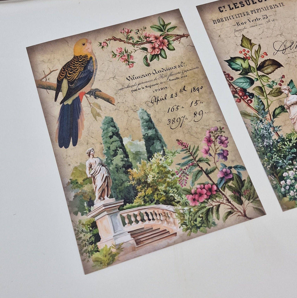Antique garden Scrap paper | 10,5 x 14,8 cm | 3×8 designs
