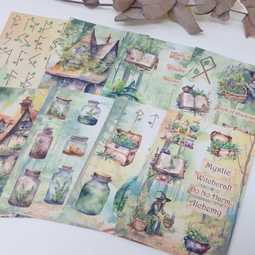 Earth witches Scrap paper | 7,4 x 10,5 cm | 3×8 designs