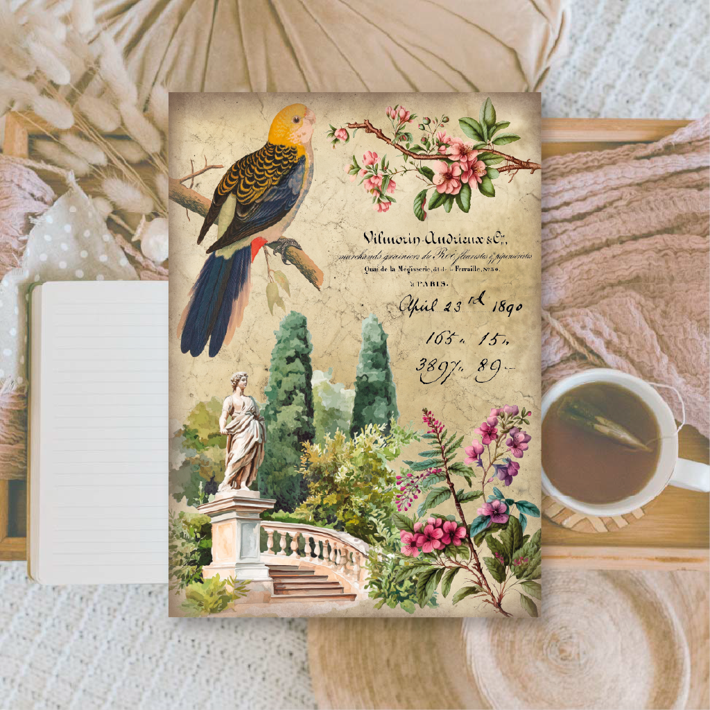 Antique garden Scrap paper | 10,5 x 14,8 cm | 3×8 designs
