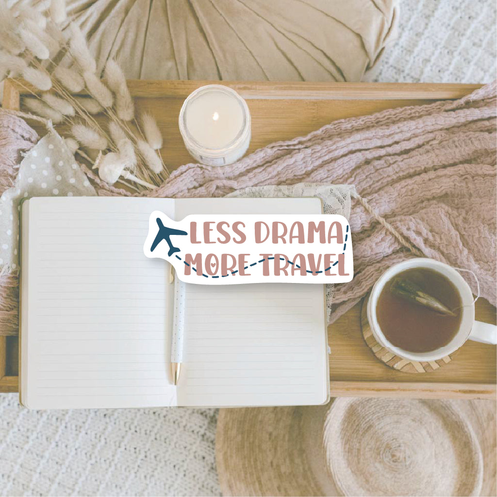 Less drama more travel | Die cut sticker