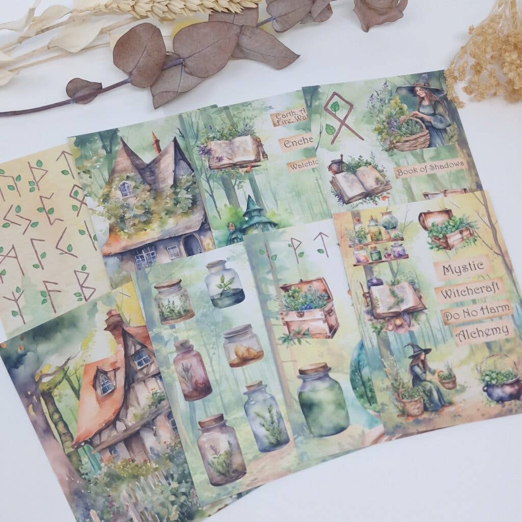 Earth witches Scrap paper | 7,4 x 10,5 cm | 3×8 designs