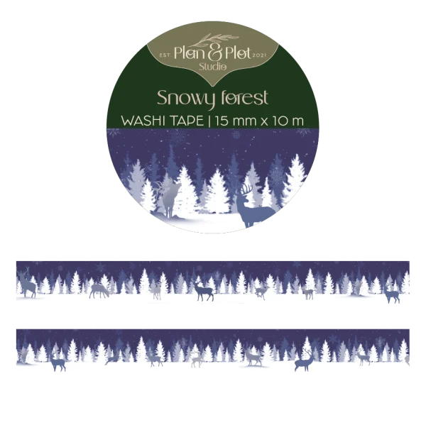 Snowy forest | 15 mm x 10 m | Washi tape