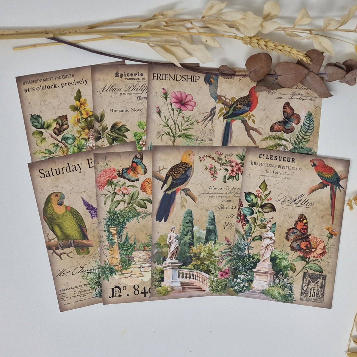 Antique garden Scrap paper | 10,5 x 14,8 cm | 3×8 designs
