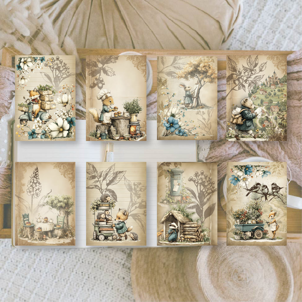 Whimsy Woodland Scrap paper | 7,4 x 10,5 cm | 3×8 designs