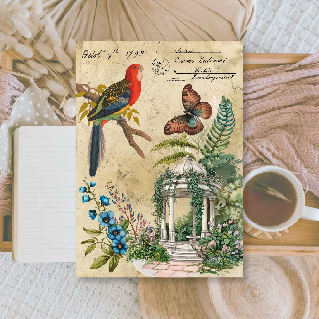 Antique garden Scrap paper | 10,5 x 14,8 cm | 3×8 designs