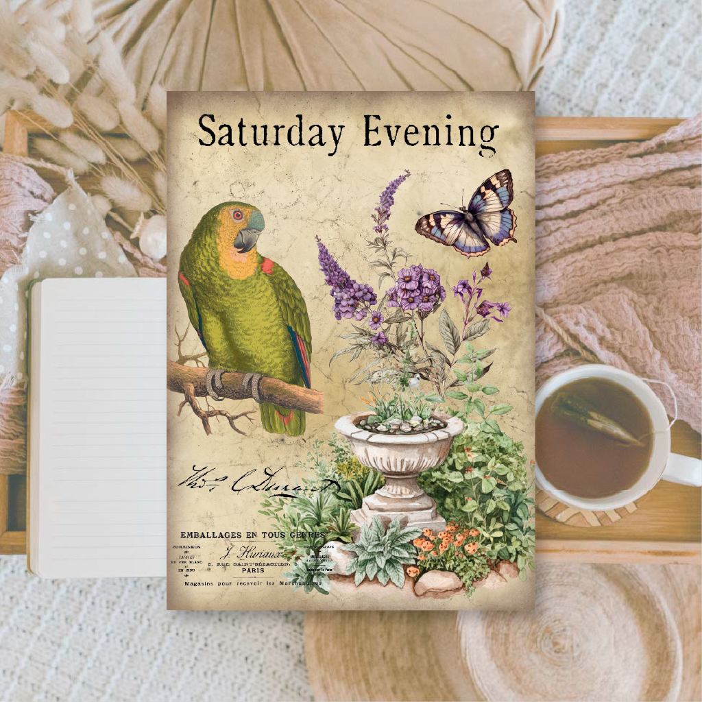Antique garden Scrap paper | 10,5 x 14,8 cm | 3×8 designs
