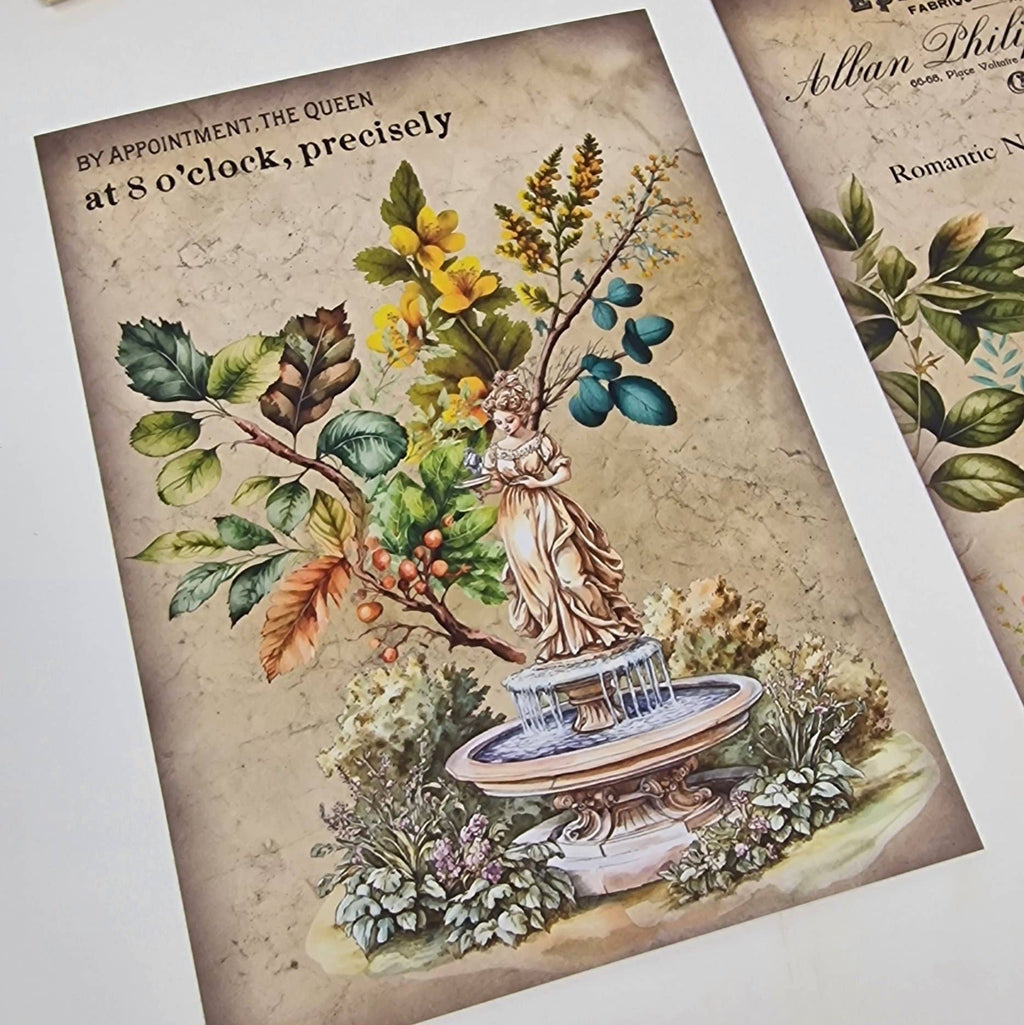 Antique garden Scrap paper | 10,5 x 14,8 cm | 3×8 designs
