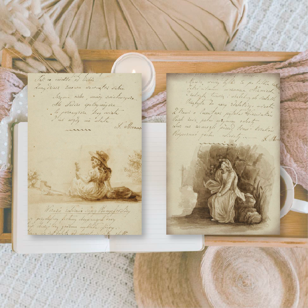Old diary ephemera paper | 7,4 x 10,5 cm | 3×8 designs