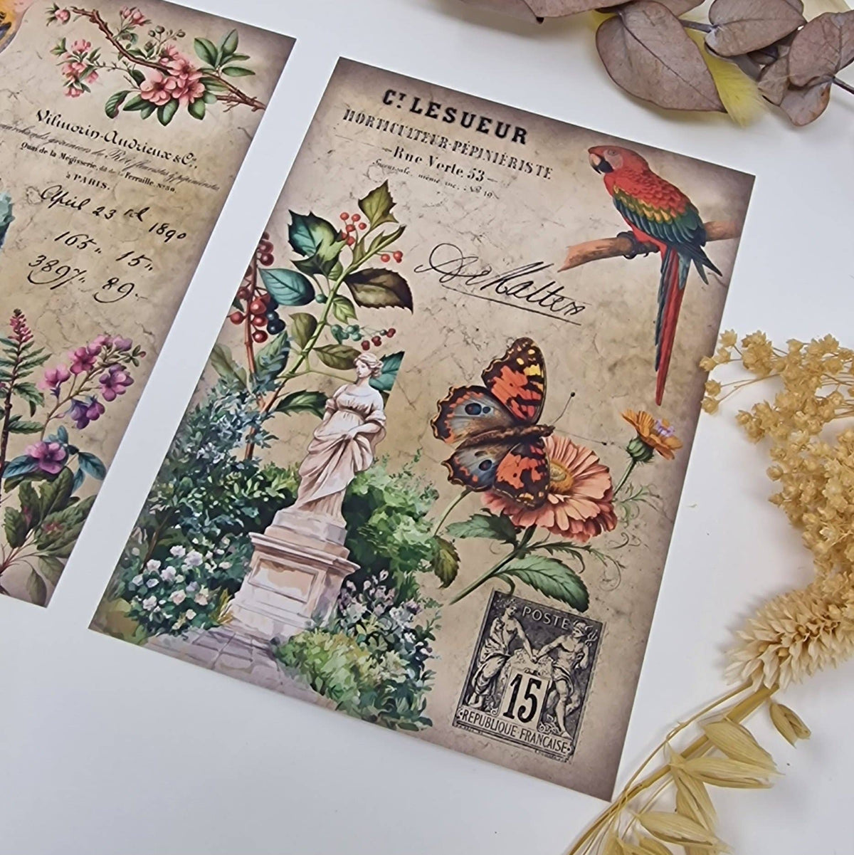 Antique garden Scrap paper | 10,5 x 14,8 cm | 3×8 designs