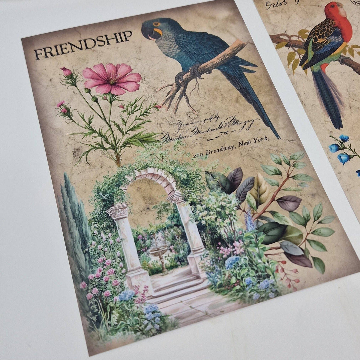 Antique garden Scrap paper | 10,5 x 14,8 cm | 3×8 designs