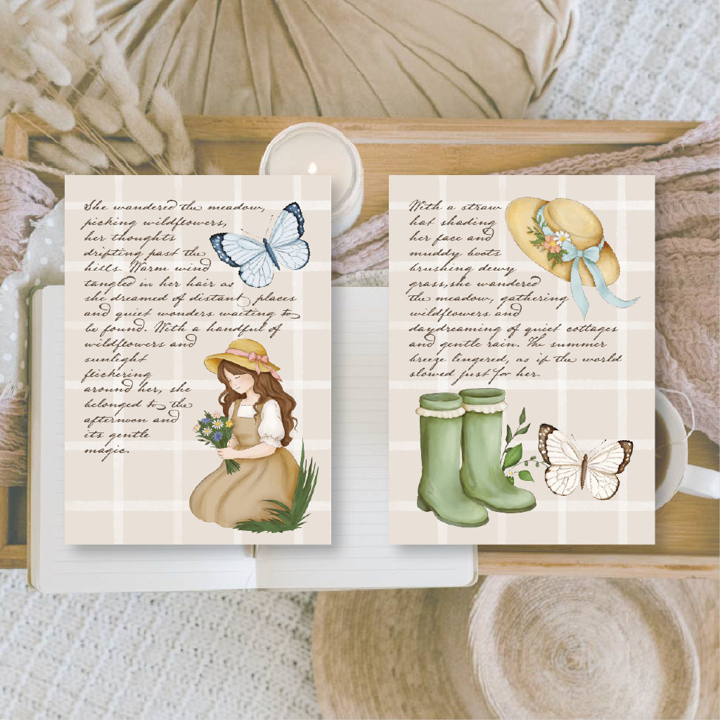 Cottagecore Scrap paper | 7,4 x 10,5 cm | 3×8 designs