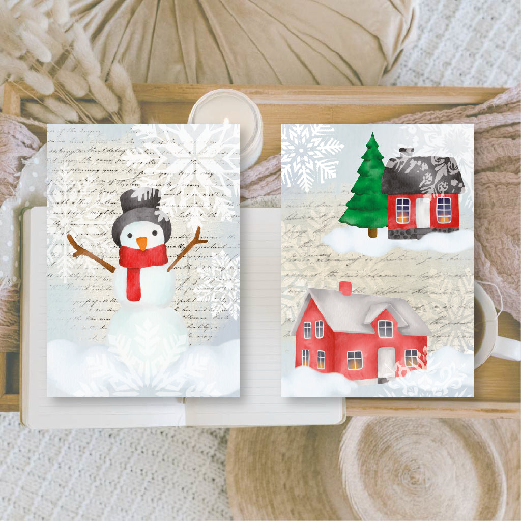 Winter town Scrap paper | 7,4 x 10,5 cm | 3×8 designs
