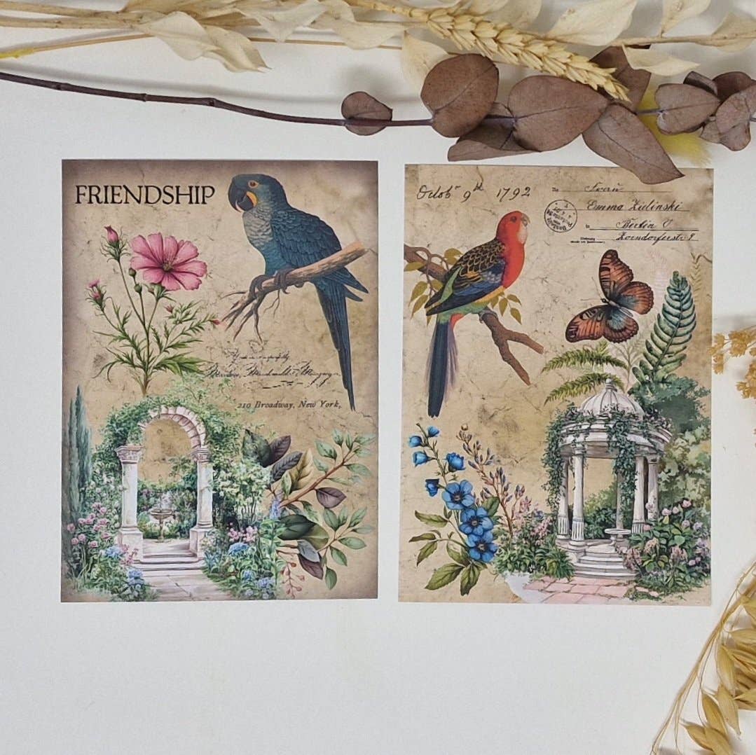 Antique garden Scrap paper | 10,5 x 14,8 cm | 3×8 designs