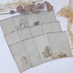 Old diary ephemera paper | 7,4 x 10,5 cm | 3×8 designs