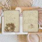 Old diary ephemera paper | 7,4 x 10,5 cm | 3×8 designs