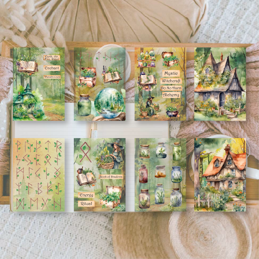 Earth witches Scrap paper | 7,4 x 10,5 cm | 3×8 designs