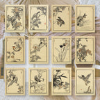 Kacho-e | Ephemera paper | 7,4 x 10,5 cm | 3×8 designs