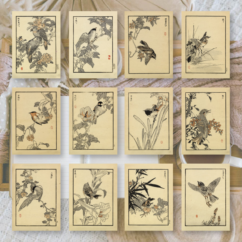 Kacho-e | Ephemera paper | 7,4 x 10,5 cm | 3×8 designs