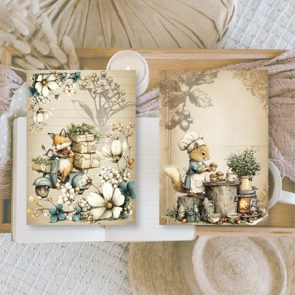 Whimsy Woodland Scrap paper | 7,4 x 10,5 cm | 3×8 designs