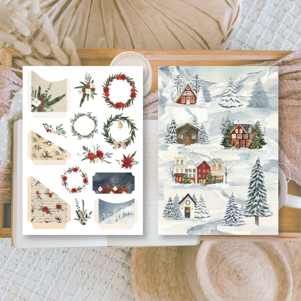 Christmas in Midnight Forest Junk Journal Book