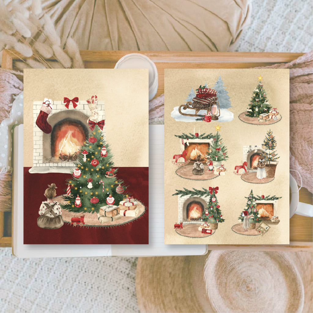 Christmas in Midnight Forest Junk Journal Book