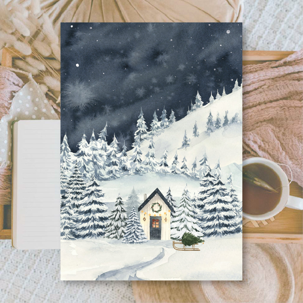 Midnight Forest | Background paper for junk journal | 14,8x21 cm