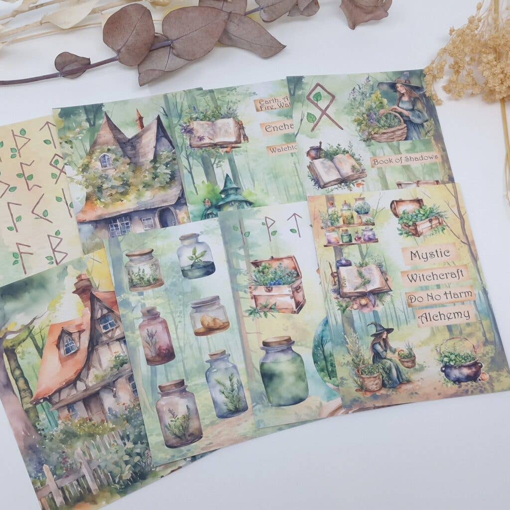 Earth witches Scrap paper | 7,4 x 10,5 cm | 3×8 designs