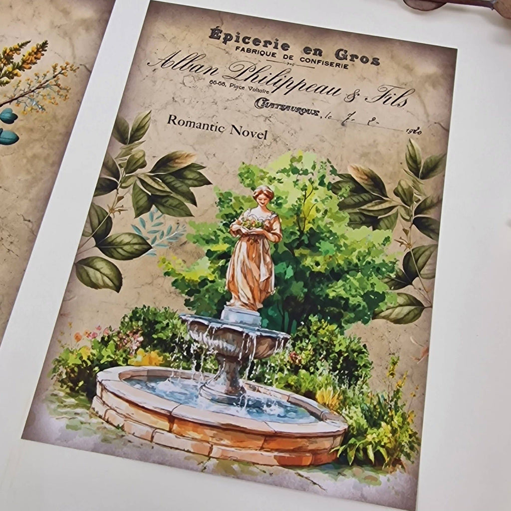 Antique garden Scrap paper | 10,5 x 14,8 cm | 3×8 designs