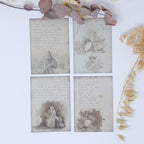 Old diary ephemera paper | 7,4 x 10,5 cm | 3×8 designs