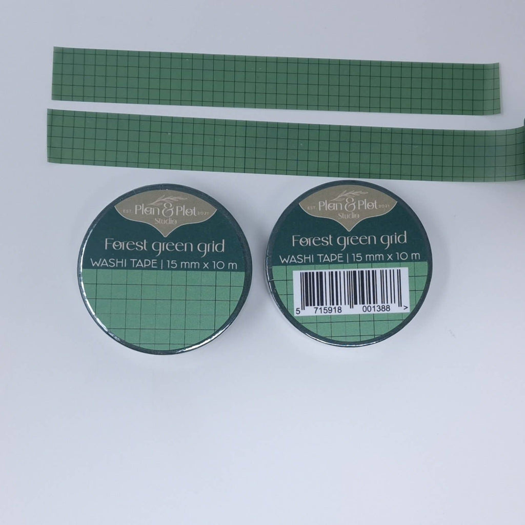 Forest Green Grid | Washi tape