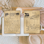Written records ephemera paper | 7,4x10,5 cm | 3×8 designs