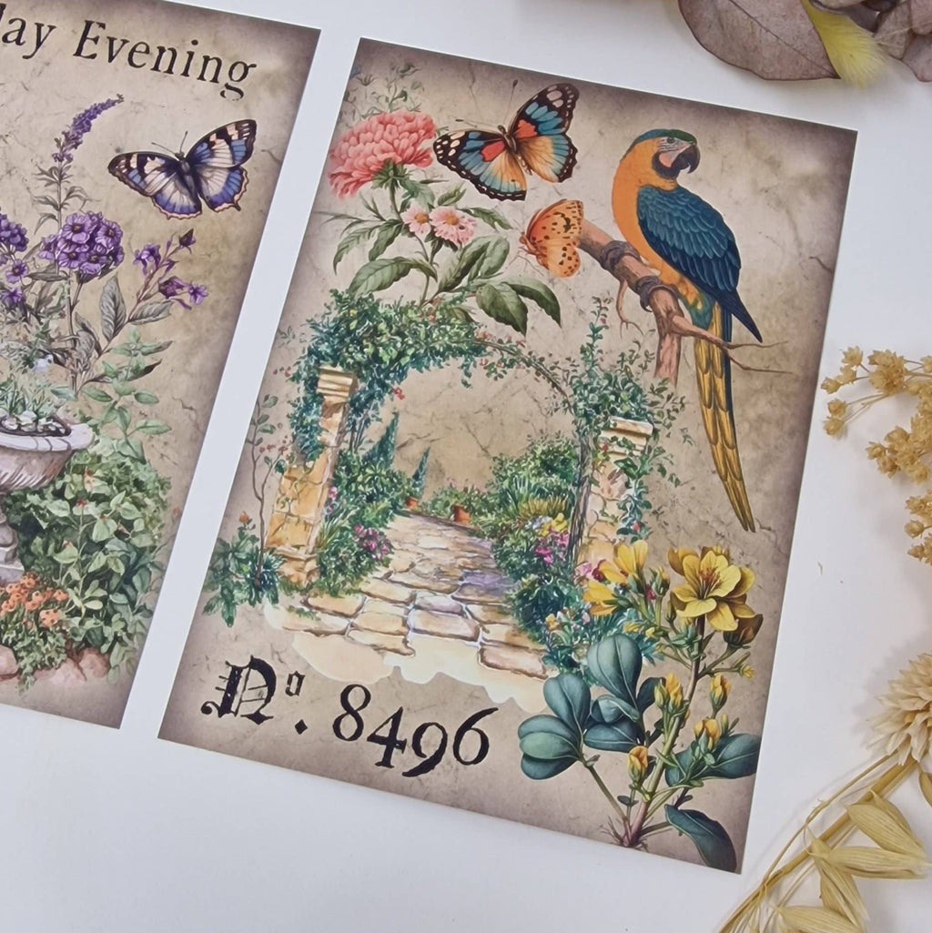 Antique garden Scrap paper | 10,5 x 14,8 cm | 3×8 designs