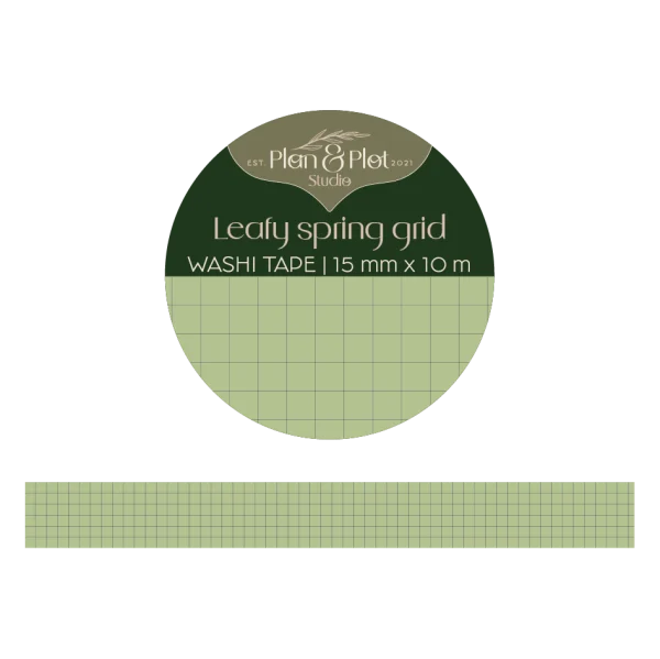 Leafy Spring Grid | Washi tape