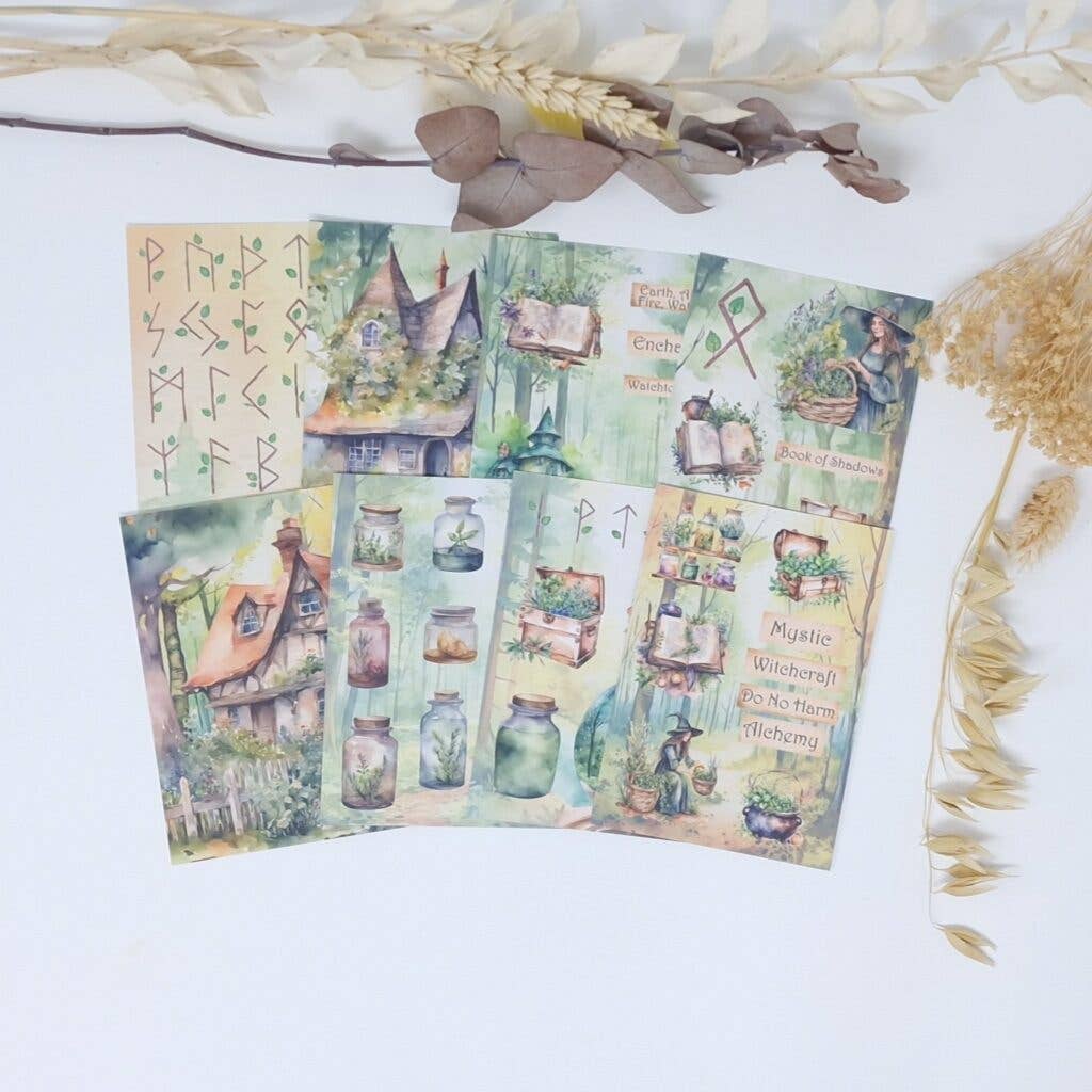 Earth witches Scrap paper | 7,4 x 10,5 cm | 3×8 designs