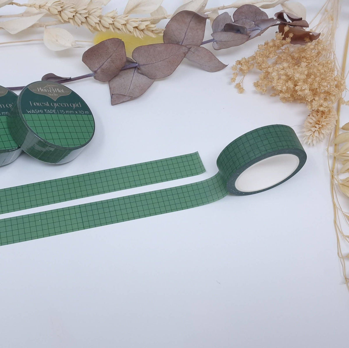 Forest Green Grid | Washi tape