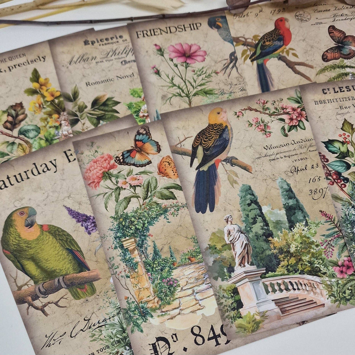 Antique garden Scrap paper | 10,5 x 14,8 cm | 3×8 designs