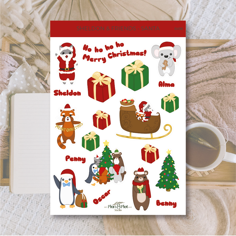 Sheldon & Friends - Santa | Stickers