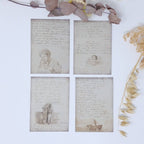 Old diary ephemera paper | 7,4 x 10,5 cm | 3×8 designs