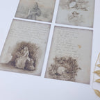 Old diary ephemera paper | 7,4 x 10,5 cm | 3×8 designs