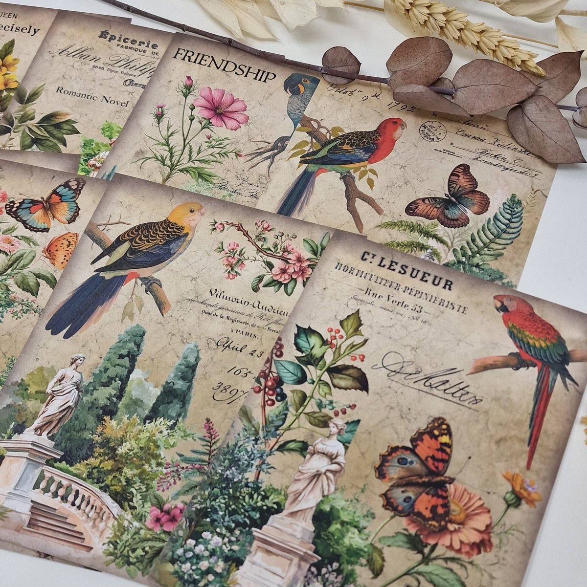 Antique garden Scrap paper | 10,5 x 14,8 cm | 3×8 designs