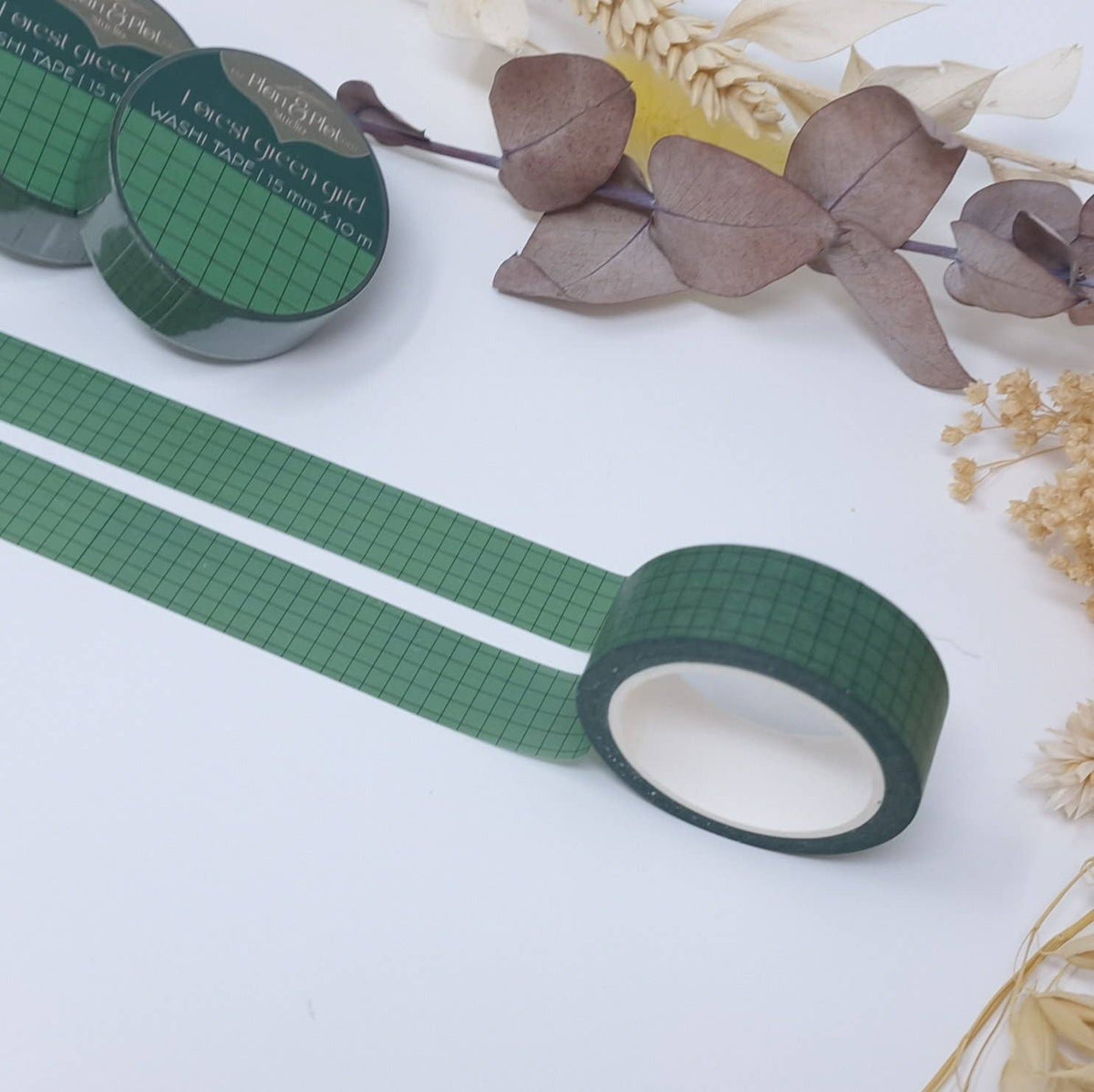 Forest Green Grid | Washi tape