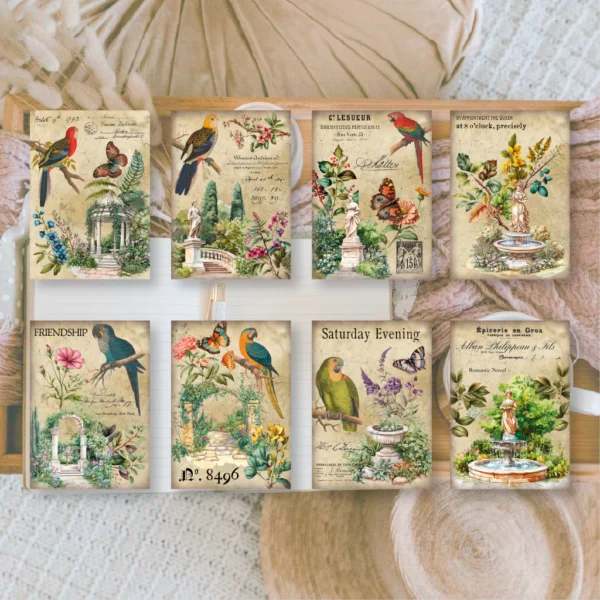 Antique garden Scrap paper | 10,5 x 14,8 cm | 3×8 designs