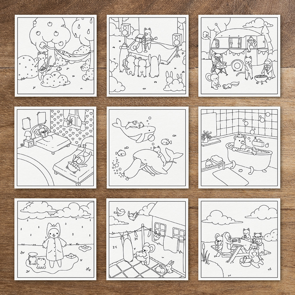Summer adventures | Colouring books for adults and kids