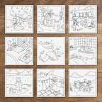 Summer adventures | Colouring books for adults and kids