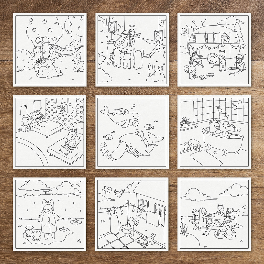 Summer adventures | Colouring books for adults and kids